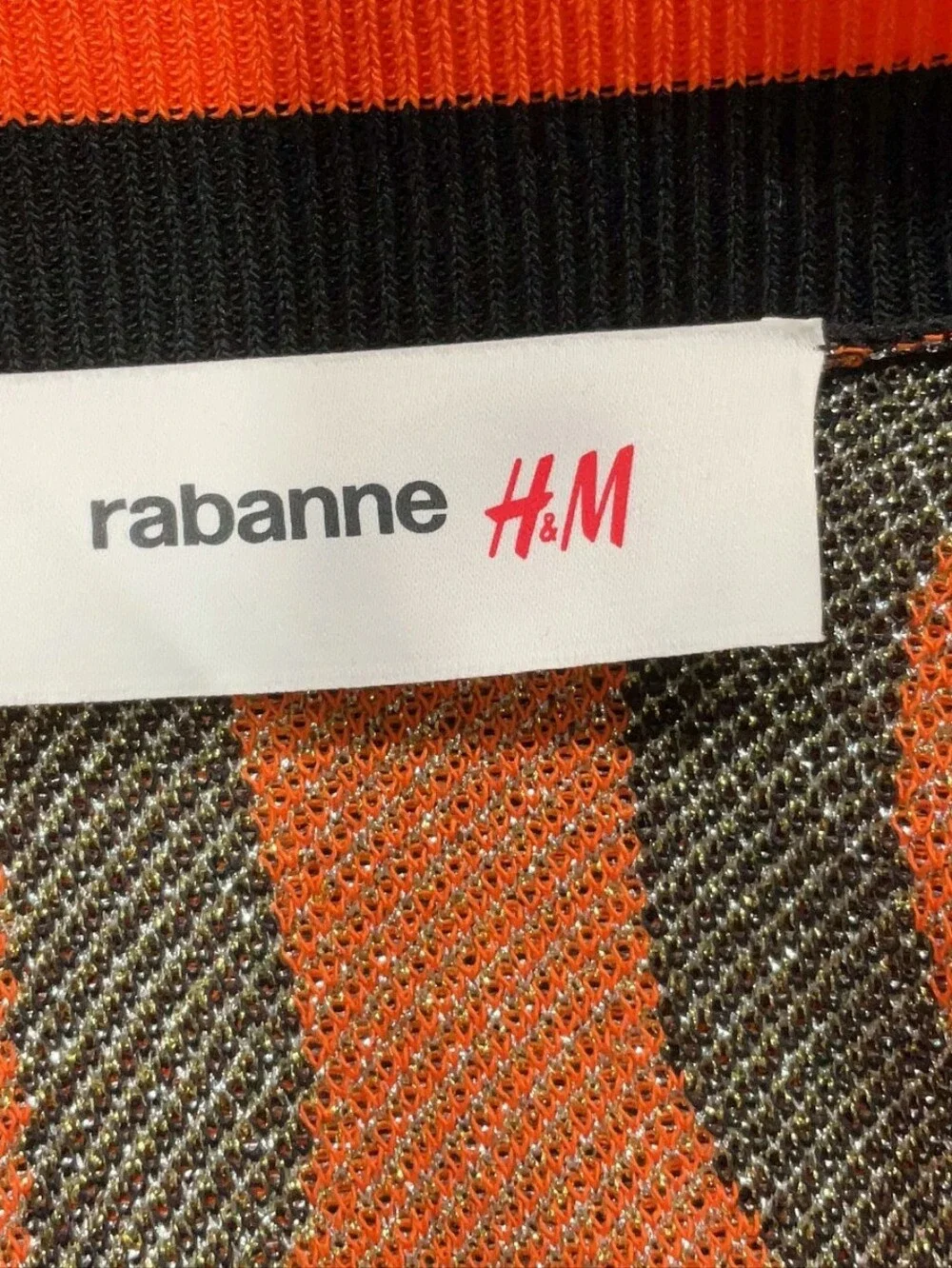 Rabanne X H&M Orange, Black, Gold and Silver Sleeveless Tunic Large - Picture 9 of 9